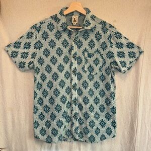 Dandy Del Mar flower print terry cloth shirt size MEDIUM